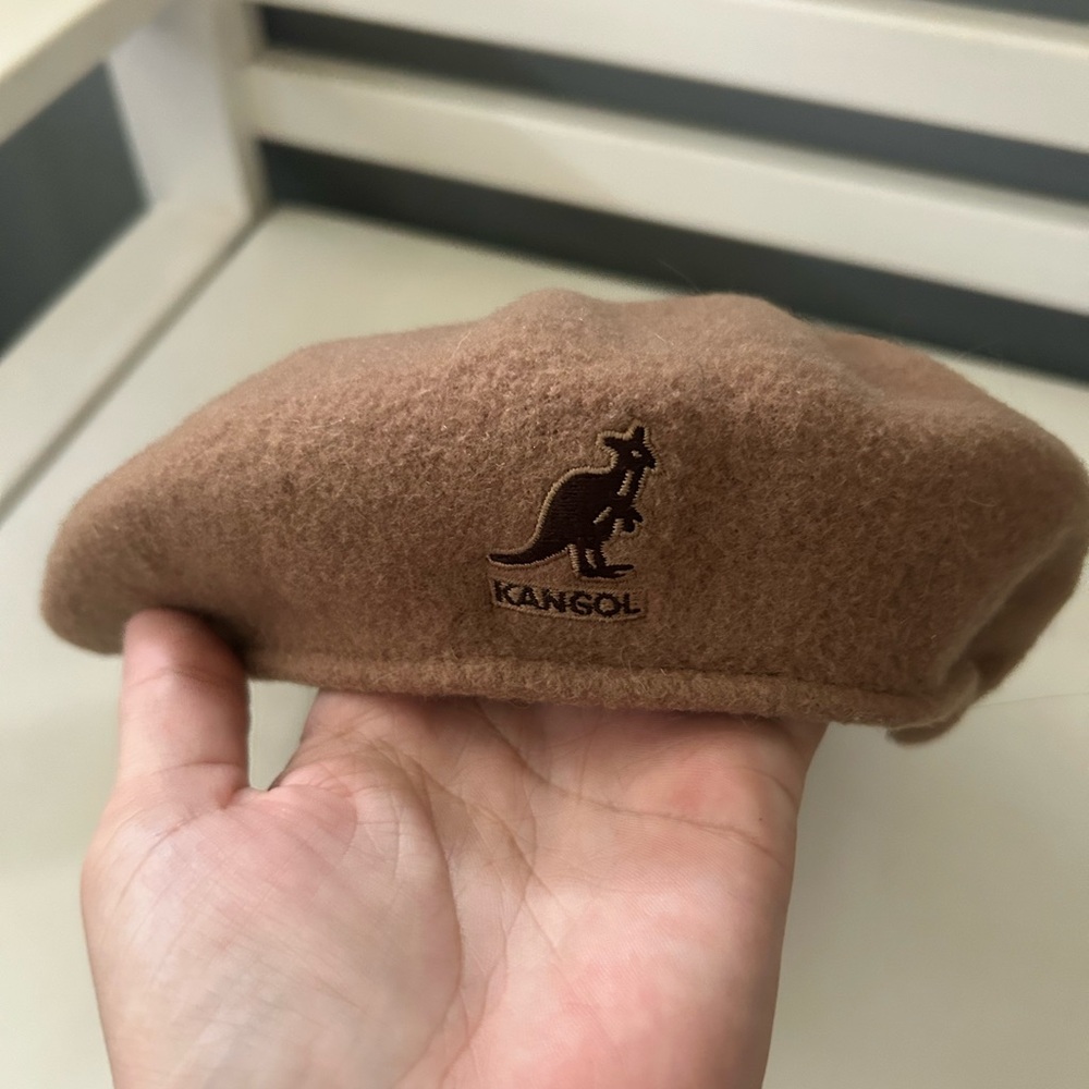 Kangol Tan Wool newsboy cap